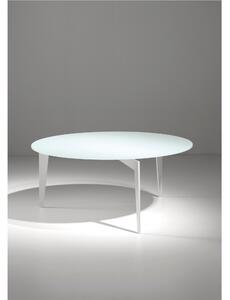 Tavolino tondo ripiano in vetro acidato diametro 80xh36cm NORDIC