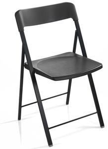 Sedia pieghevole richiudibile ZETA Altezza seduta 45 cm con struttura Alluminio COLORE ARDESIA. chiusa ingombra solo 5 cm seduta e schienale in plastica Ardesia