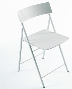 PIPER Sedia pieghevole struttura in metallo schienale e seduta in plastica 46x46xh79 cm Altezza da chiusa 90 cm bianco