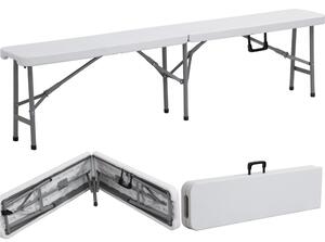 Panca Pieghevole multiuso in Polietilene ed telaio in acciaio verniciato Dimensioni 180x25xh43cm -peso 9,8 kg colore bianco