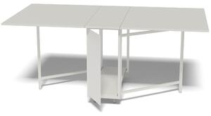 Tavolo chiudibile con portasedie e ruote, Archimede, Dimensioni 172x92x h73 cm richiudibile in 34 centimetri Dotato di Porta di chiusura, ripiano Bianco telaio Bianco consegnato Montato