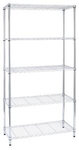 Libreria in KIT-5 Ripiani Archimede 35x90xh177 cm - peso 11,7 Kg montante da 2,6 cm Cromo lucido