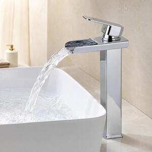 Miscelatore monocomando per lavabo a cascata, in ottone, cromato, 260 mm