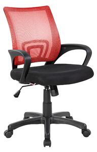 Sedia operativa con braccioli Rivestimento in tessuto nero e rete tecnica traspirante St. Louis 54x59x h 88 max 100 cm nero, per casa ed ufficio Rosso/Nero