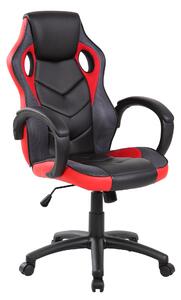 Poltrona Gaming modello Racer Pro gioco, computer ufficio in similpelle con altezza seduta regolabile 46-56 cm nera e rosso
