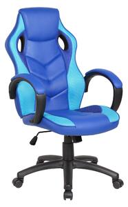 Poltrona Gaming modello LAS VERGAS gioco, computer ufficio in similpelle L61xP66xh104-114cm Colore Blu E Azzurra