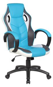 Poltrona Gaming modello LAS VERGAS gioco, computer ufficio in similpelle L61xP66xh104-114cm Colore Bianca E Azzurra