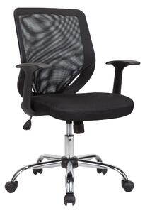 Sedia operativa con braccioli, nero, TUCSON per casa ed ufficio 54x60xh90-max 98 cm ruote piroettanti