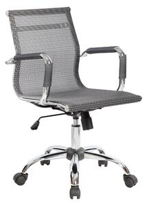 Poltrona direzionale con braccioli Dallas 54x62xh92-max102 cm -Peso 12,2 kg rivestimento in tecnica traspirante rete grigio