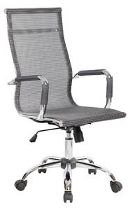 Poltrona presidenziale con braccioli Dallas 54x63xh106-max116 cm -Peso 13,1 kg rivestimento in tecnica traspirante rete grigio