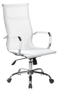 Poltrona presidenziale con braccioli Dallas 54x63xh106-max116 cm -Peso 13,1 kg rivestimento in tecnica traspirante rete bianca