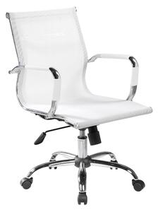 Poltrona direzionale con braccioli Dallas 54x62xh92-max102 cm -Peso 12,2 kg rivestimento in tecnica traspirante rete bianco