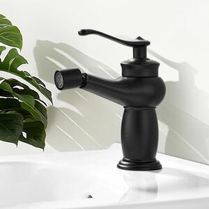 Miscelatore monocomando per bidet, colore nero, con bocchetta girevole, attacco G3/8