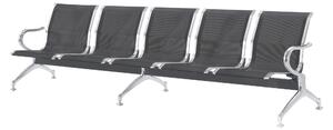 Panca di attesa INDOOR 5 posti in acciaio microforato grigio Dimensioni 293x68 h78 cm Peso kg 45 in acciaio microforato con trattamento antiruggine colore Nero
