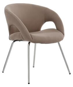 Poltroncina attesa in tessuto su slitta con braccioli in acciaio PENSACOLA 59x57xh72 cm - peso 8 kg imbottita colore marrone