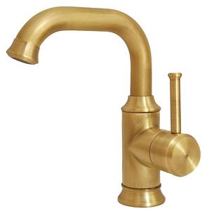 Rubinetto da bagno antico in ottone, stile retrò, miscelatore per lavabo, girevole a 360°