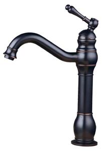 Rubinetto da cucina o bagno, in ottone cromato, colore nero