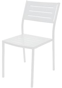 Set 2 sedie da giardino impilabili DORIO 1 in acciaio pre-zincata Verniciatura poliestere, 66x56xh97 cm, peso 14.6 kg, prodotto in italia, 100 x 100 riciclabile colore bianco