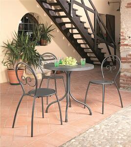 Set Tavolo Da Giardino Bistrot da 80 cm con 4 Sedie richiudibili Fiona Dimensioni Tavolo 80xh75 cm - Peso 19 kg struttura in trattato antiruggine 100x100 riciclabile colore grigio antracite