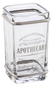 Bicchiere porta spazzolini da appoggio Retrò di Cipì in vetro decorato silver