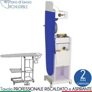 Tavolo da stiro universale riscaldato ed aspirante. con regolazione della temperatura con termostato