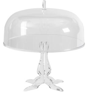 Alzata piccola con campana like water trasparente incolore, dimensioni h28x28x15-25 cm, peso 0,835 kg, spessore 4 mm