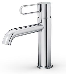 Rubinetto per lavabo, corpo in ottone, finitura cromata, miscelatore monocomando con cartuccia in Vetroceramica e tubo interno in EPDM