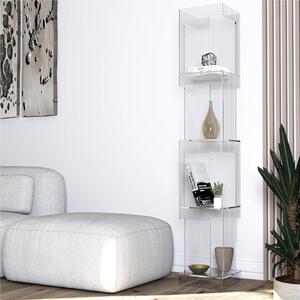 Libreria in cristallo acrilico design moderno 26x26x h150 cm, peso 9,88 Kg, design moderno e minimal, in cristallo acrilico trasparente