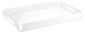 Vassoio Rettangolare Grande in Cristallo acrilico LIke Water 45x31xh5 cm corpo Bianco Satinato