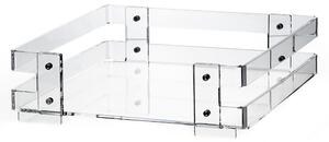 Porta piatti in plexiglas minerva linea moderna dimensioni 25,5x24,5xh 7 cm, spessore 8 mm colore trasparente