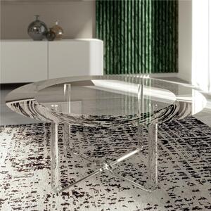 Tavolino Rotondo Essence Forma svasata diametro 90xh33cm - peso 11,12 kg realizzato in plexiglas Curvato a Caldo Spessore 15/20 mm