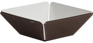 Cestino pane like water marrone satinato bianco, dimensioni 21x21xH7,5 cm, peso 0,25 kg, spessore 5 mm marrone Satinato