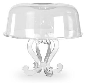 Alzata, Tortiera Piccola in plexiglas 4 gambe con copriripiano/ Campana LIKE WATER �23xh30 trasparente