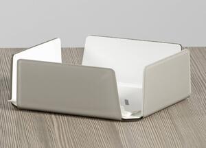 Portatovaglioli in cristallo acrilico big like , dimensioni 21,5x21,5xH7,5 cm, peso 0,63 kg, spessore 8 mm colore Tortora satinato interno bianco