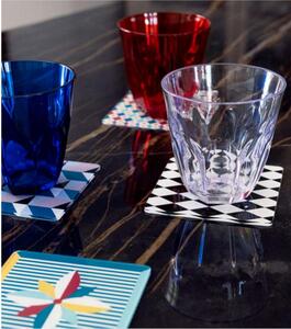 Bicchieri bassi tumbler - in SAN set 6 pezzi trasparente incolore, dimensioni 8x8xH9 cm, peso 0,64 kg colorati grande resistenza