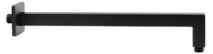 Braccio doccia Jacuzzi rubinetteria a parete nero opaco in ottone quadrato 35 cm