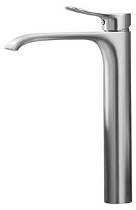 Miscelatore monocomando per lavabo da bagno, finitura in nichel spazzolato, modello a cascata, con controllo separato dell'acqua fredda e calda, realizzato in ottone