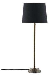 PR Home Lampada da tavolo Kent, nero/ottone, paralume conico