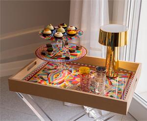 Pliant in cristallo acrilico pieghevole con vassoio in legno RAINBOW DECOR dimensioni 57,5x41xh59,5 cm - 15 mm spessore plexiglas trasparente