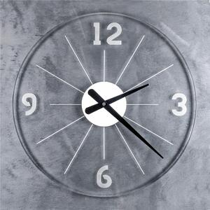 Orologio da parete in cristallo acrilico trasparente bordo stondato focus BIG Diametro 50 cm trasparente incolore, spessore 3 mm