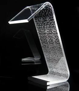 Lampada da Tavolo a Led Media 13,5x24x34h cm 0,25 w - 24 Volt C-LED Degrad� in Plexi con decoro inciso righe