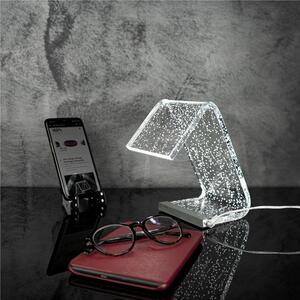 Abat-Jour Lampada da tavolo in cristallo acrilico tagliato al laser C-LED STARDUST 11x17xh19 cm - 1,9 W-24 V struttura in Plexi
