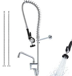 Rubinetto per cucina professionale, erogatore per piatti, soffione per lavaggio, maniglia a leva, bocca girevole a 360°