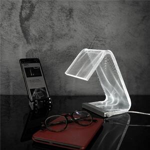 Abat-Jour Lampada da tavolo in cristallo acrilico tagliato al laser C-LED OPTICAL 11x17xh19 cm - 1,9 W-24 V struttura in Plexi