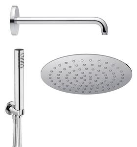 Jacuzzi | Rubinetteria set doccia tondo con doccetta braccio doccia e soffione ultrapiatto 30 cm