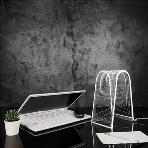 Lampada da tavolo BIG ARC da tavolo Led C 19,5x13,5xh28 cm 24 Volt 2,5 W 18W/Mt- 6.000 K in plexiglas inciso acrilico trasparente LAMP SQUARE