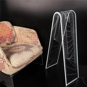 Lampada da terra, Piantana di design in cristallo acrilico tagliata al laser dimensioni 50x25xh96 cm -peso 11 kg design Square luce calda o fredda