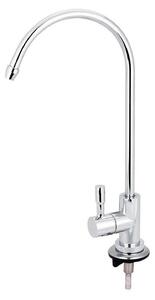 Rubinetto da cucina, raccordo 1/4'', lega di zinco, finitura cromata, compatibile con sistemi di filtrazione dell'acqua a osmosi inversa (RO), filtro per acqua potabile, girevole a 360°, collo a forma di cigno