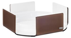 Porta piatti Orizzontale in Plexi LIKE WATER 22.5x22.5x7h cm in plexi spessore 4 mm colore marrone satinato
