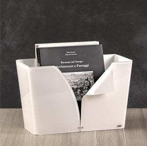 Portariviste ECO in plexi Bianco 38x16,5x25h piegato a mano